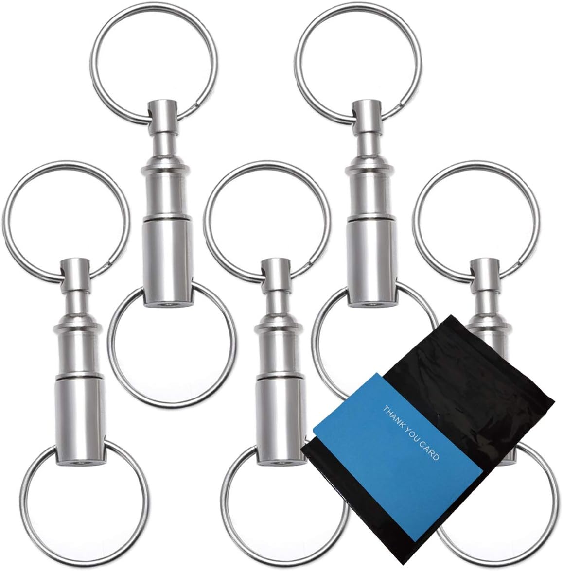 Rongbo 3 Pack Quick Release Detachable Pull Apart Key Rings Keychains,Double Spring Split Snap Seperate Chain Lock holder Convenient Accessory Gift (3Pack): Office Products