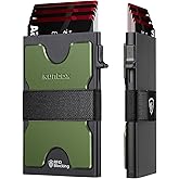 RUNBOX Slim Card Holder Wallet for Men, Minimalist RFID Blocking Wallet with Pop-Up Function, Ultra-Thin Design, Metal Business Card Cases holds 6+6 Cards, Gifts for Men, Men's Accessories