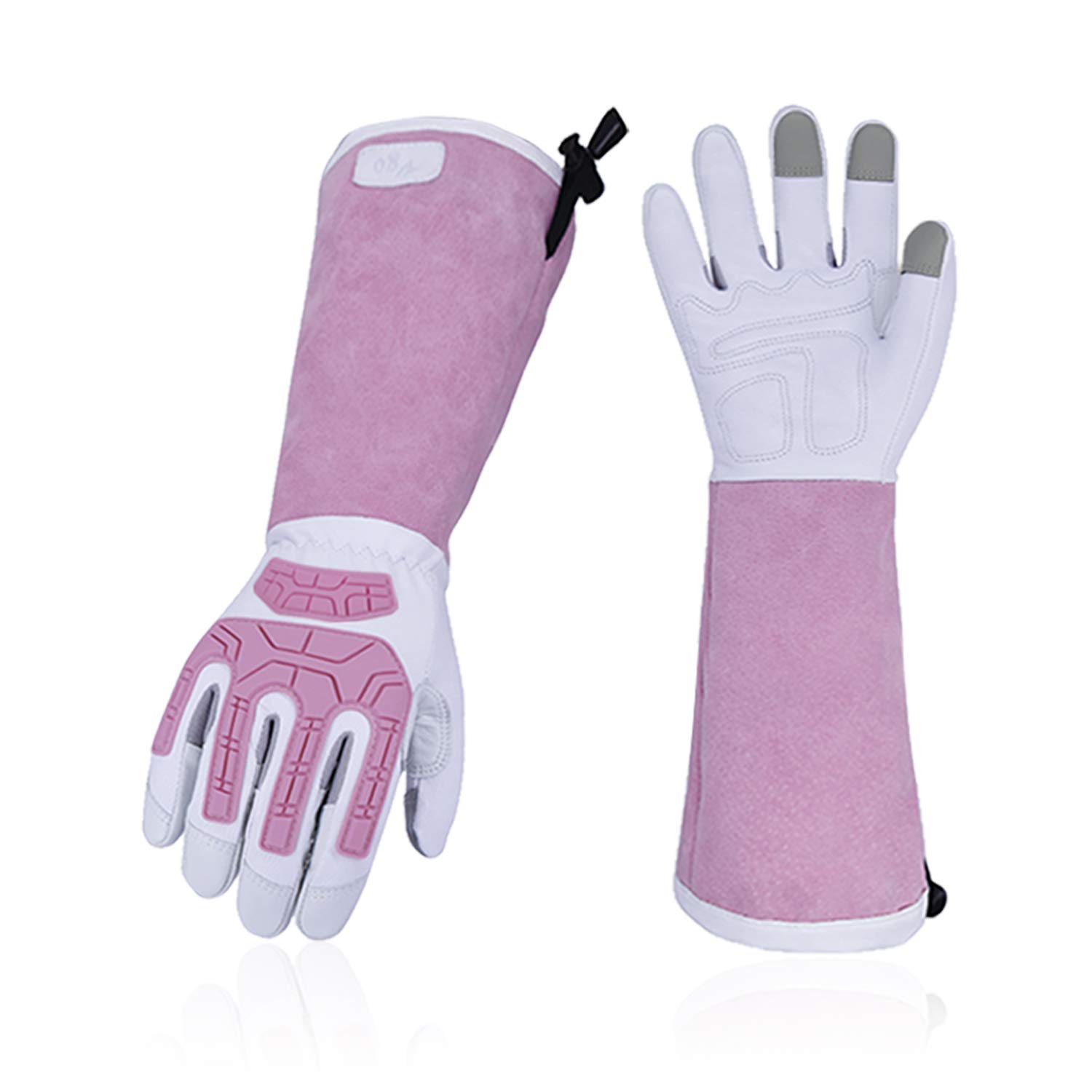 Vgo... Gardening Gloves Women Long Sleeves in Leather, Long Work Gloves Gauntlet Thorn Proof for Yard Garden Agriculture — image 1
