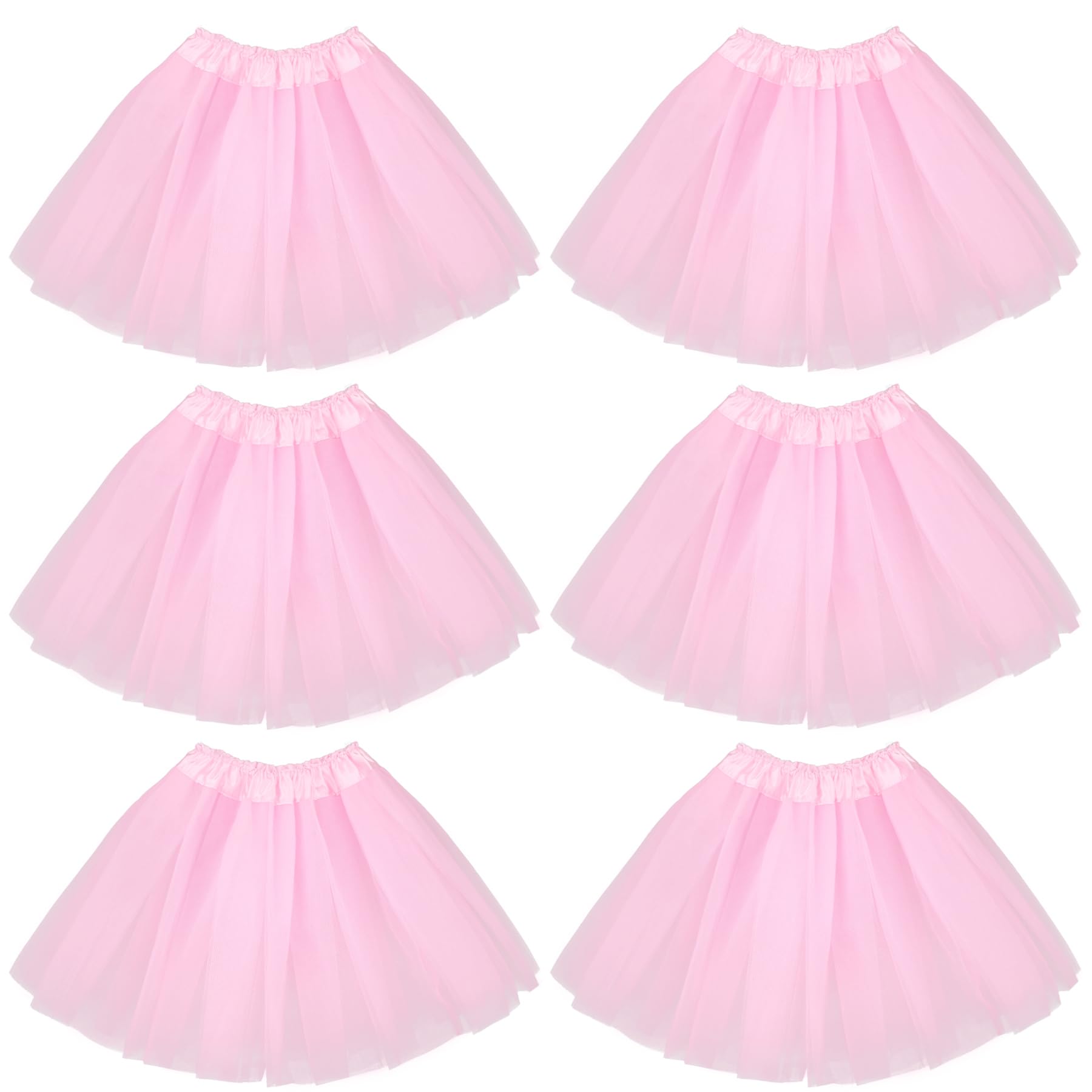 kilofly 6pc Pink Girls Ballet Tutu Kids Birthday Princess Party Favor Dress Skirt Set