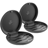 ZIZNBA 2 PCS Retainer Cases,Solid Orthodontic Retainer Case - Black | Compatible with Invisalign, Slim Aligner Case with Removal Tool, Aligner Seaters,Brush, Pocket Size Secure Magnetic Closure