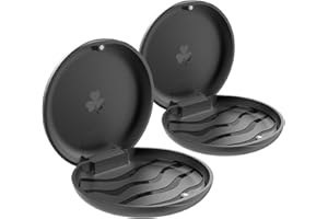 ZIZNBA 2 Pack Retainer Cases,Solid Orthodontic Retainer Case (Black)