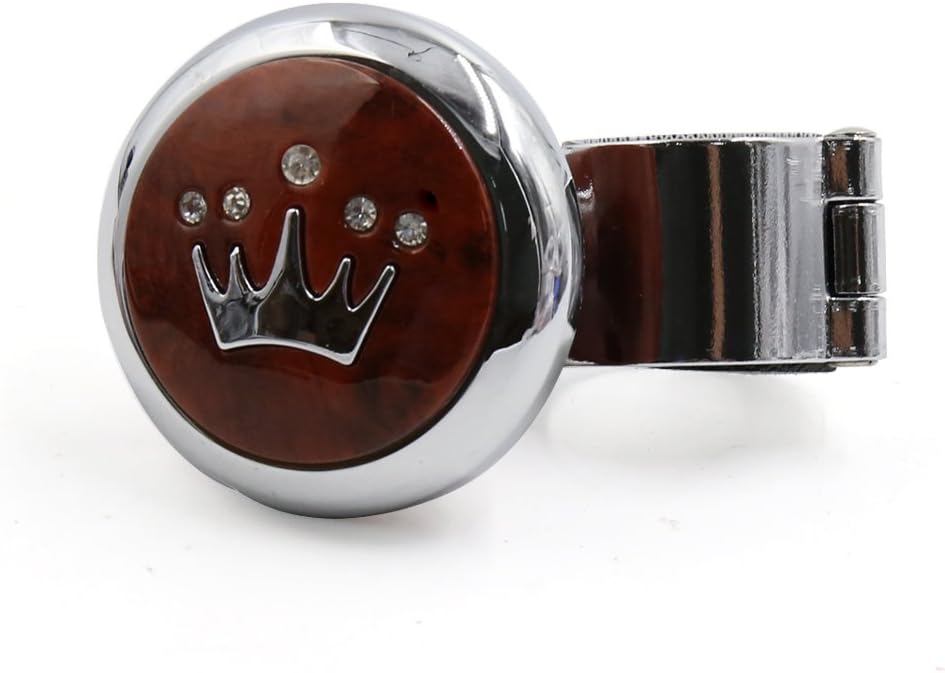 uxcell Brown Crown Pattern Design Steering Wheel Spinner Knob Power Handle for Auto Car: Automotive