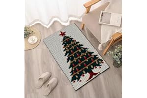 YAKOLECI Latch Hook Kits for Adults, Color Printed DIY Rug Crafts Arts Carpet for Home Decoration Festival Gift 23.6''X15.8''(Christmas tree)