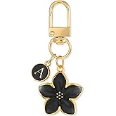 XGALBLA Cute Flower Initial Letter Keychain for Women, Flower Charms, Bag & Purse Charms for Handbags & Backpacks Accessories