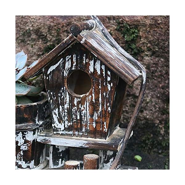 SXWDLHB Fatto A Mano in Legno Bird House Solid Succulente Vaso di Fiori in Vaso Creativo Birdhouse 25 * 12 * 22cm