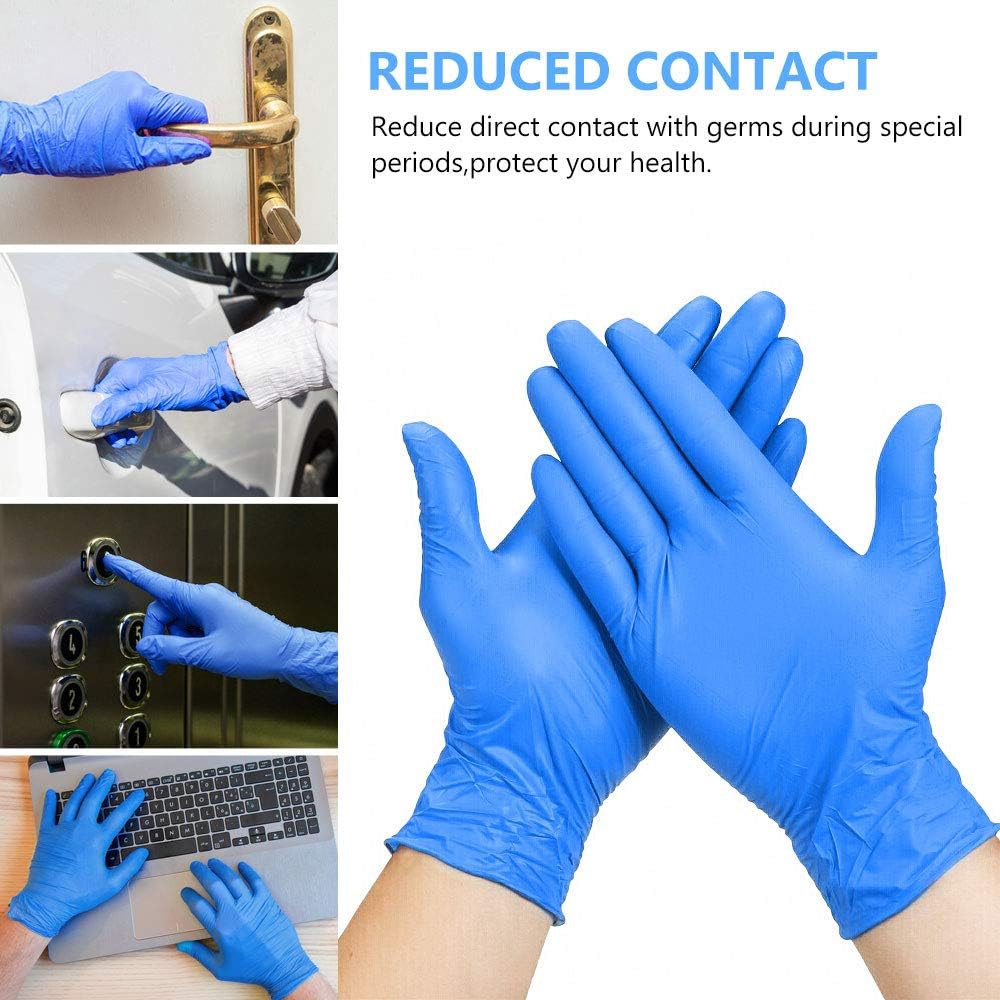 Disposable Gloves, 100Pcs Vinyl Gloves Non Sterile, Powder Free, Latex Free - Cleaning Supplies, Kitchen and Food Safe - Ambidextrous (Medium): Health & Personal Care