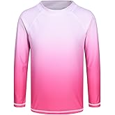 Girls Long Sleeve Swim Shirt Rash Guard Swimsuits for Girls UPF 50+ Sun Protection Bathing Suit Hawaiian Swimwear 3-16 Years