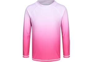 MARDONSKEY Girls Long Sleeve Swim Shirt Rash Guard Swimsuits for Girls UPF 50+ Sun Protection Bathing Suit Hawaiian Swimwear 3-16 Years