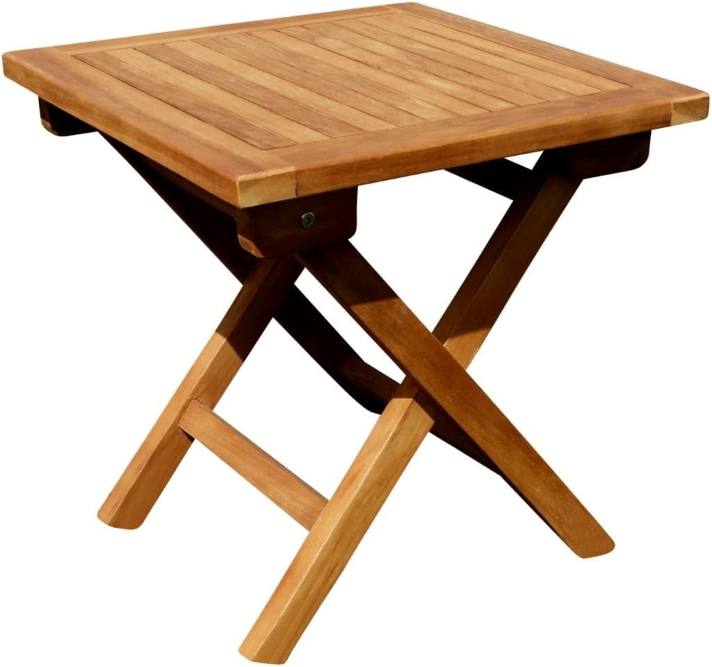 As S Teak Folding Garden Coffee Table Garden Table 45 X 45 Cm Wood Oiled Picnic Amazon Co Uk Garden Outdoors