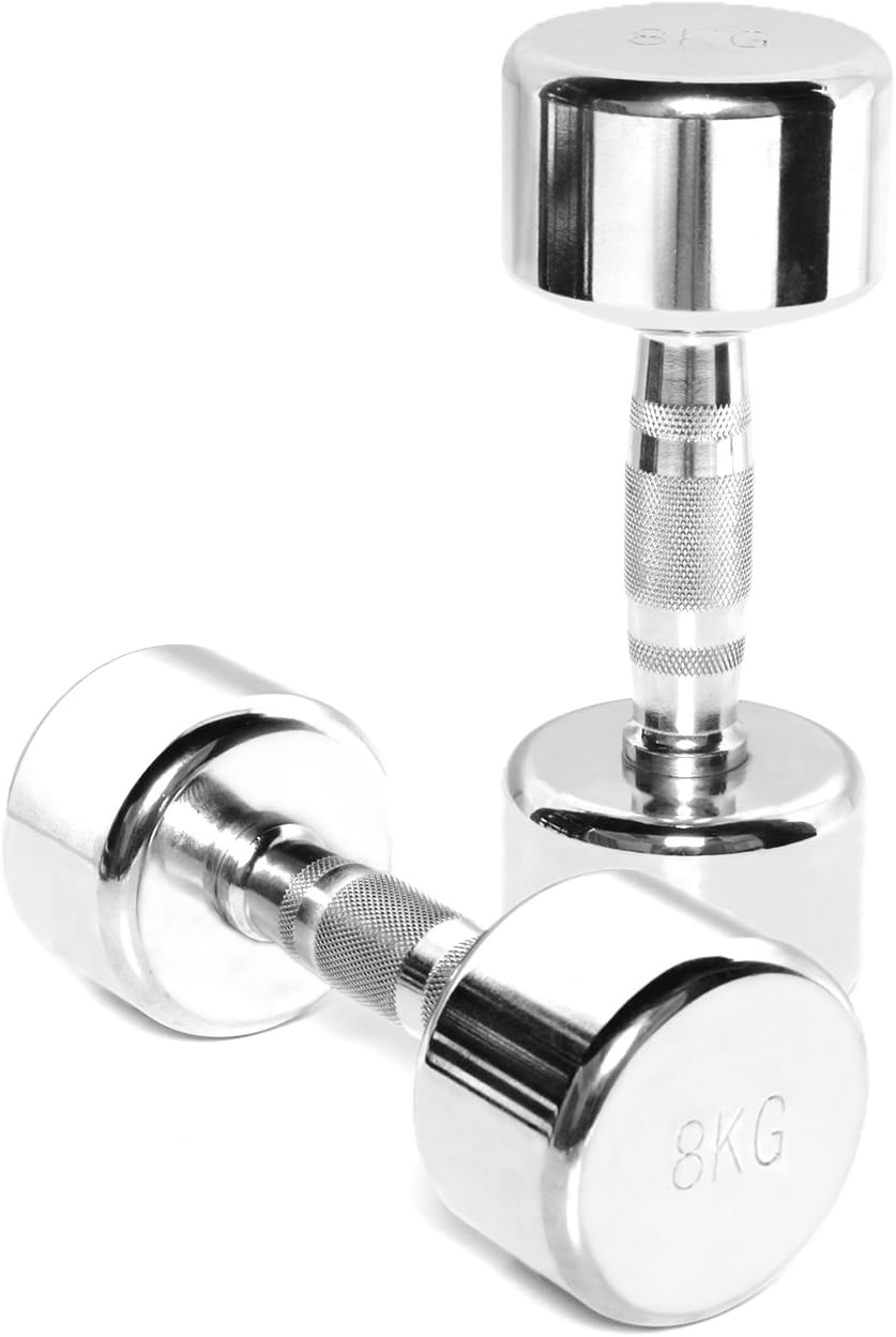 Bodypower Ergo Chrome Dumbbells 8Kg (x2) Amazon.co.uk Sports & Outdoors