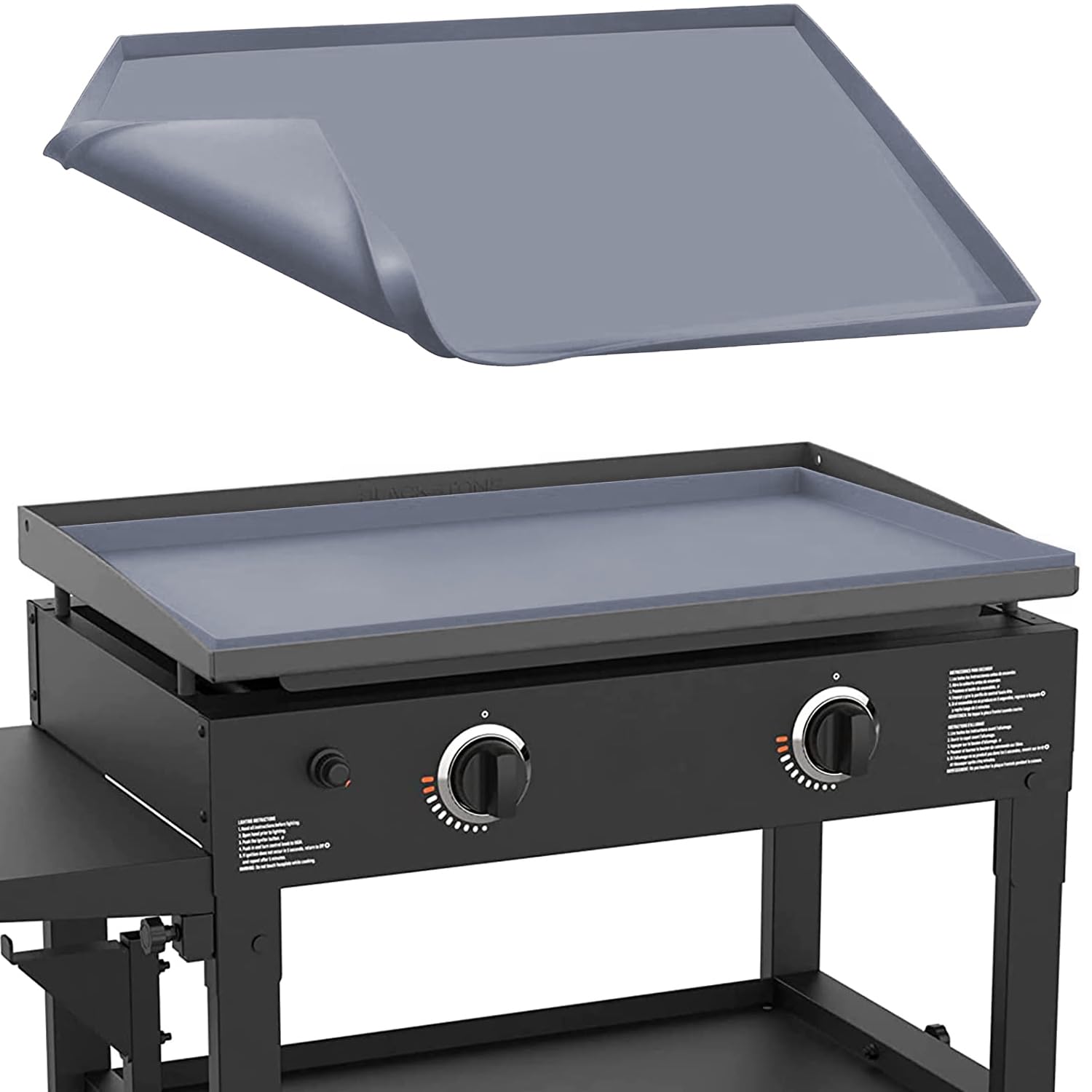 Photo 1 of 28" Silicone Griddle Mat for Blackstone 28 Inch Grill, Heavy Duty Food Grade Silicone Griddle Cover, Protect Your Grill from Dirt & Rust All Year Round (Gray)