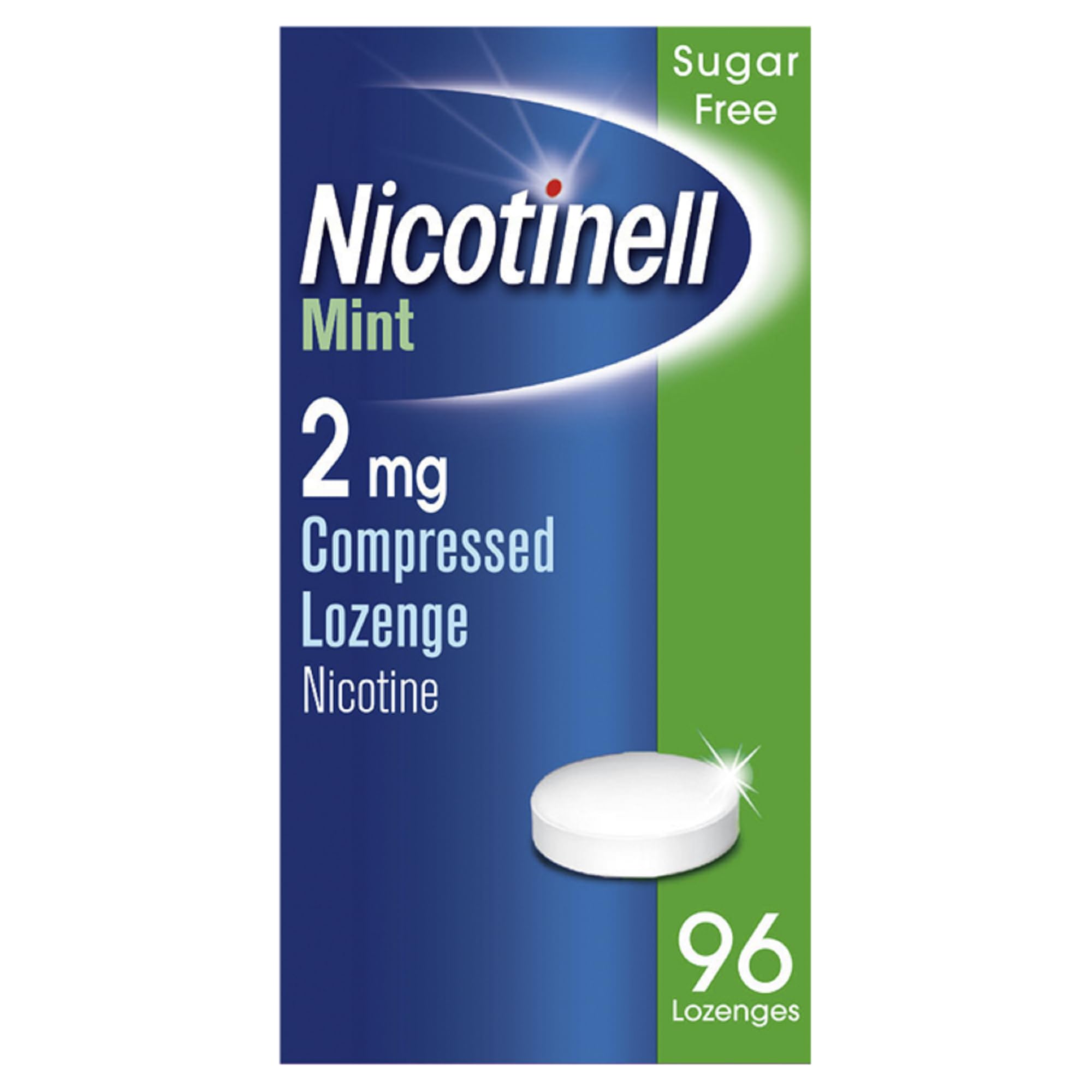 Nicotinell Mint Lozenge 2mg (96 Lozenges), Stop Smoking Aid, Sugar Free Nicotine Lozenges, Fresh Mint Flavour, 2mg Extra Strength for Heavy Smokers, Quit Smoking Aid