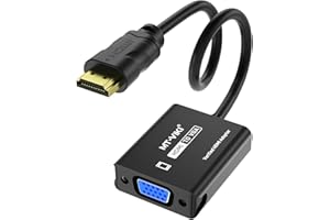 MT-VIKI HDMI to VGA Adapter, Gold-Plated HDMI Converter Male to Female, Compatible for Computer, Desktop, Laptop, Monitor, Projector, HDTV, Chromebook, Raspberry Pi, Roku, Xbox (1 Pack)