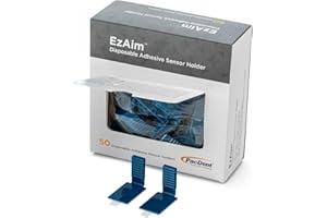 EzAim Individually Cut Adhesive Sensor Holder Anterior Blue, 50/Pack