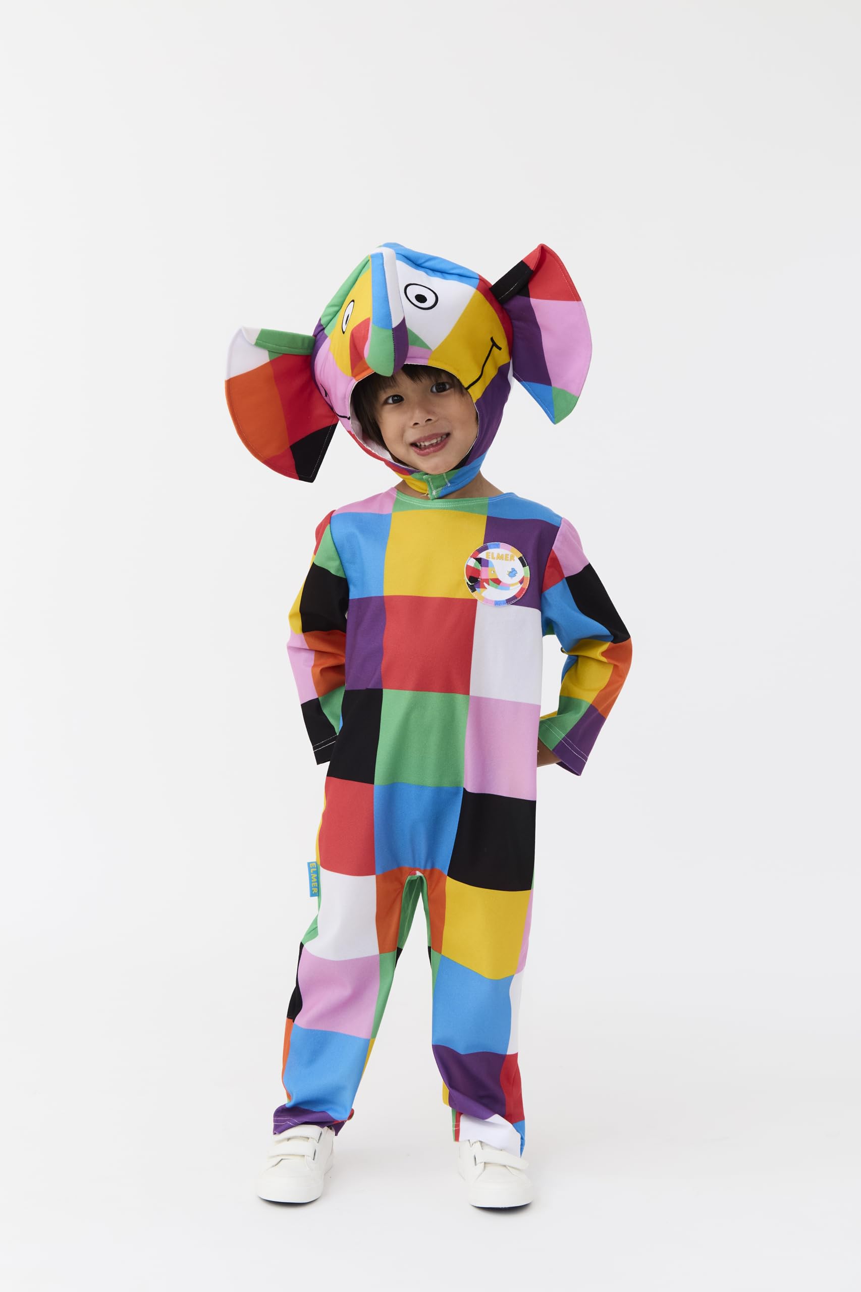 Blues Group Officially Licensed Elmer The Elephant Unisex Kids Full Suit Costume | World Book Day, Dress-Up, and Fancy Dress | Ages 3-8| (4-6 Years)