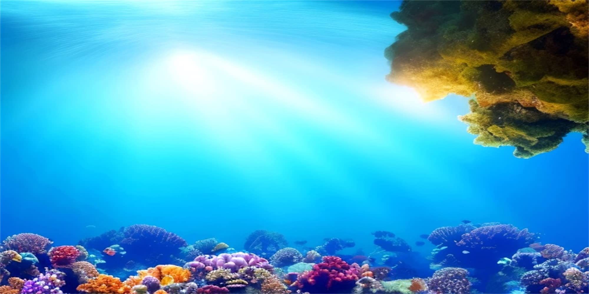 MIRRORANG 91x50cm Undersea Aquarium Background Sunshine Blue Sea Coral Reef Underwater World Fish Tank Poster Backdrop — image 1