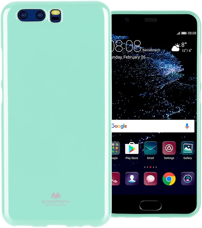 Mercury Pearl Jelly for Huawei P10 Case with Screen Protector Slim Thin Rubber Case (Mint) HWP10-JEL/SP-MNT