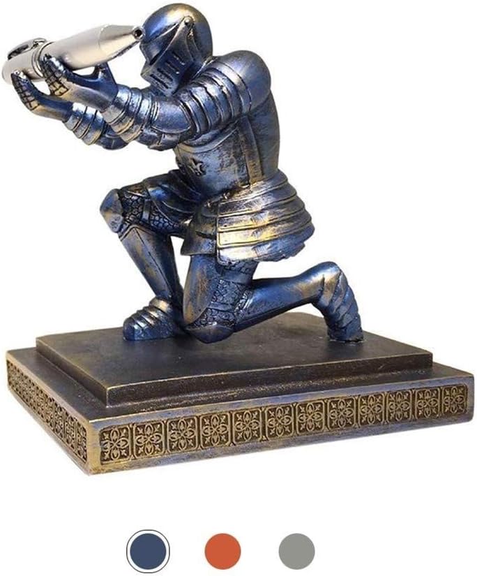 Soldier Shaped Pen Holder Personalized Hero Model Pencil Stand Executive Knight for Office Home Decoration Desktop Figurine Decor Kid Gift JUSTMOO (Color : Blue)