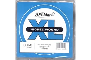 D'Addario XLB160T Nickel Wound Bass Guitar Single String, Long Scale, .160, Tapered