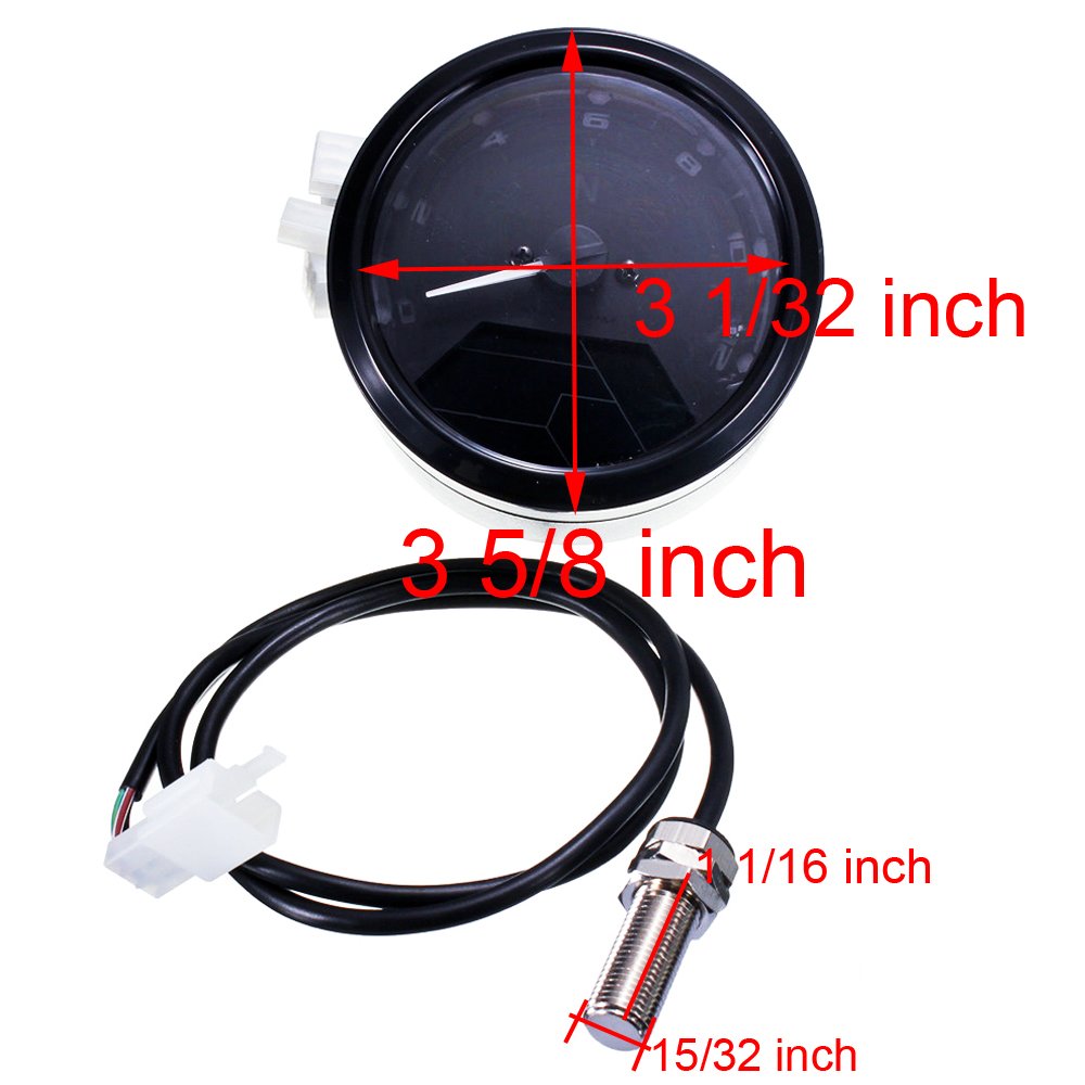 All-in-one 12000 rpm MPH Blue LED Backlight Digital Signal LCD Odometer