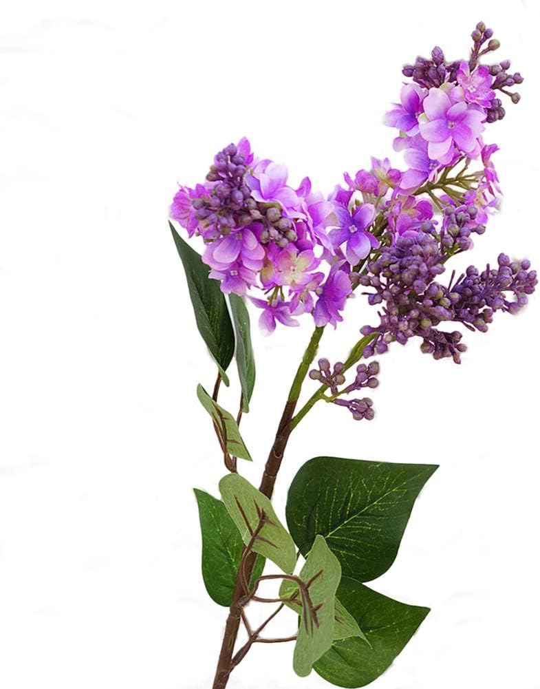 yanQxIzbiu Artificial Flowers, 1Pc Artificial Lilac Faux Silk Flowers Fake Flower for Garden Wedding Bouquet Party Home Cafe Decor Purple
