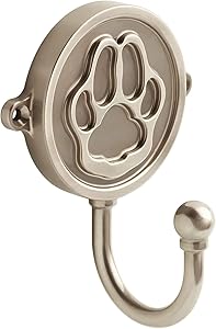 Franklin Brass FBPAWHK-SN-C Paw Print Wall Hook, Satin Nickel