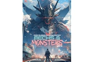 Anime Coloring and Inking Practice: Mechs & Monsters Volume 3: Coloring and shading basic exercise book for all ages, adult, teen and kids, at all skill levels beginner to expert