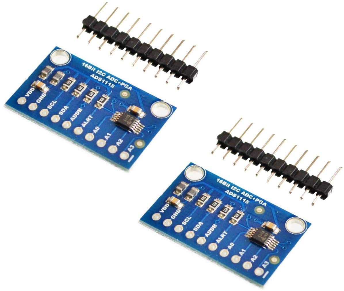 TECNOIOT 2pcs ADS1115 Module ADC Module 16Bit I2C 4-Channel ADS 1115 with Gain Amplifier