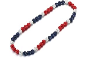 RWQIAN Baseball Beaded Necklace for Men Boys,Bling Baseball Necklace with Baseball Drip Chains Inspired Accessory Diamond Necklaces Rhinestone Discoball Making Jewelry Baseball Team Athletes Gifts