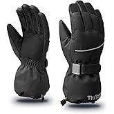 ThxToms Kids Warm Gloves Winter Waterproof Snow Gloves for Ourdoor Sports Snowboard, Toddler Bulky Ski Gloves for Boys Girls 3-14 Years Old