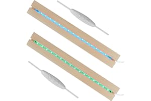 Zzunkn 2PCS 11.81 Inch Rectangle Display Pedestal, Led Lights Display Base, Wooden Lighted Base Stand for Acrylic and Plexiglass, Night LED Light Lamp Base with USB Switch (11.81 inch - Colorful)