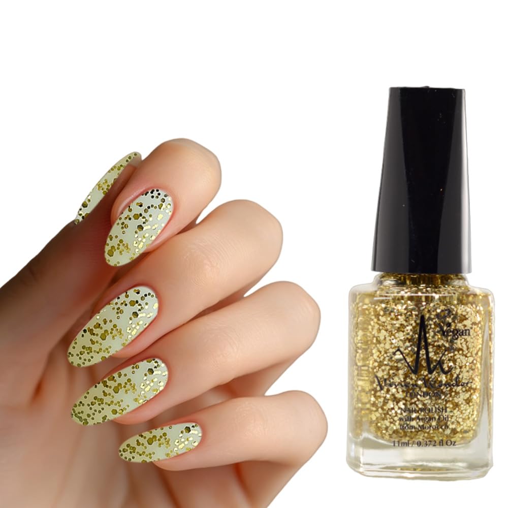 Vivien Kondor Vegan Friendly Argan Care Nail Polish (Gold Glitter)