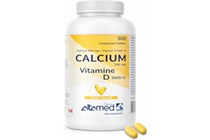 Altamed Alta Cal-D Calcium 500 mg Vitamin D Tablets – Bone Strength and Teeth Support Supplement for Adults and Seniors – Mad