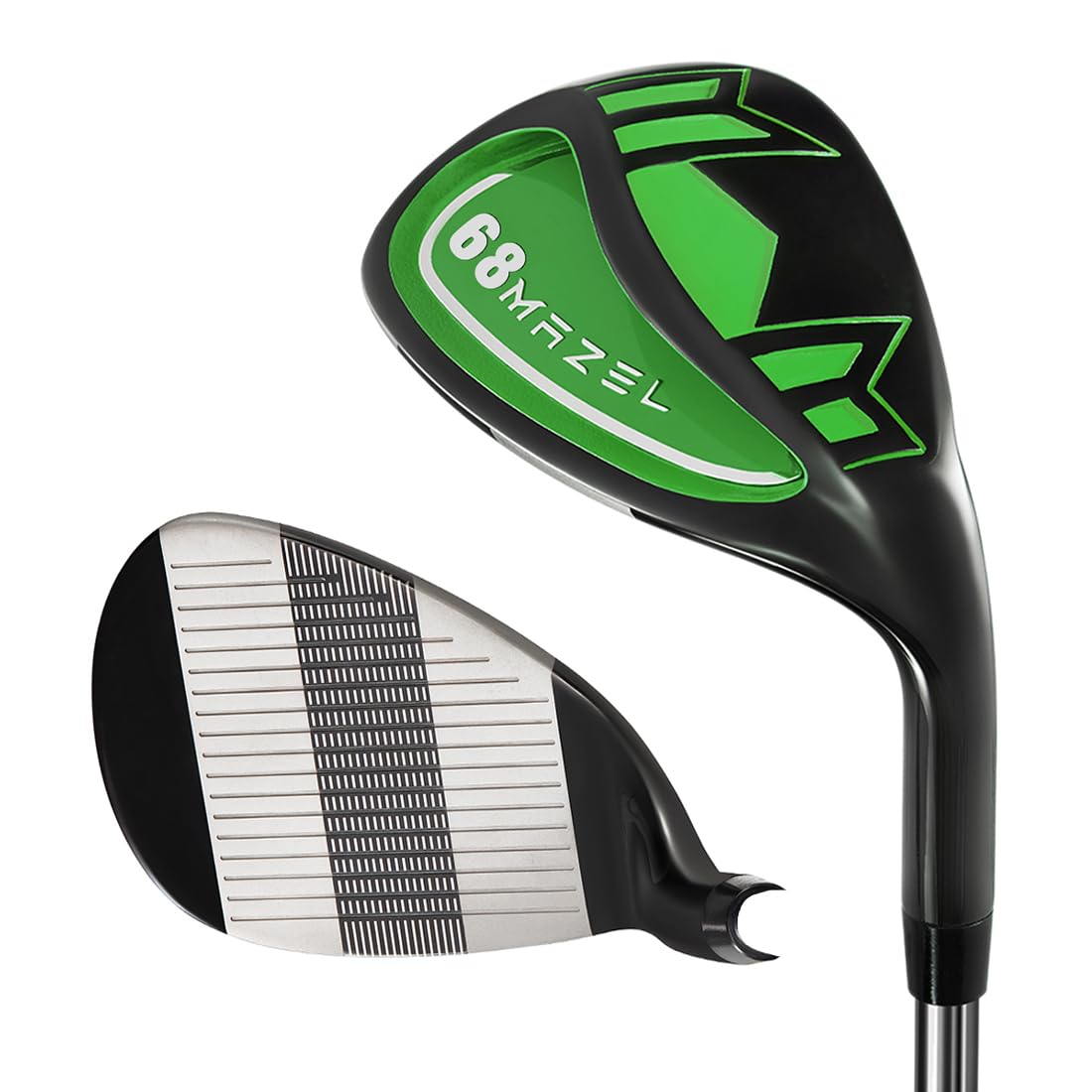 MAZEL Golf Lob Wedge 68,70,72 Degree 35 Inch Right Handed, CNC Milled Face Sand Wedge,Picthing Wedge (Green, 68 Degrees)