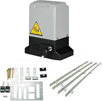 Amazon Com Hotstore Sliding Gate Opener With Wireless Remotes Automatic Slide Electric Gate Operater Kit For Fence Driveway Auto Steel Gear Racks Gate Opener Hardware With Controllers For 2600lbs Home Improvement