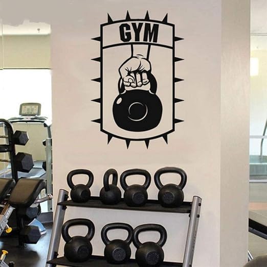 Mancuerna Gimnasio GYM Vinilo Etiqueta de La Pared Garaje Decoración