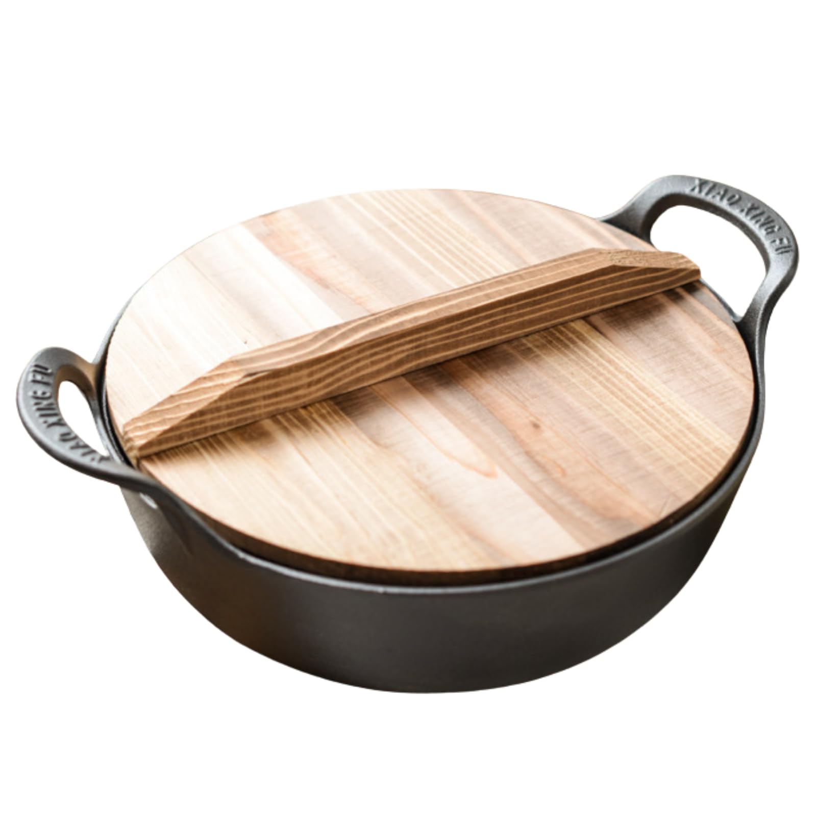 Photo 1 of GOVNPJ Cast Iron Wok with lid 10.63 Inch, Nonstick Skillet Pot Grilling Wok Pre-Seasoned Woks for All Cooktops
