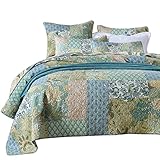 Retro Comforter Set Floral Paisley Printed Pattern 100 Cotton Patchwork Bedspreads Quilt Sets (Queen)