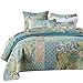 Comforbed Retro Comforter Set Floral Paisley Printed Pattern 100 Cotton Patchwork Bedspreads Quilt Sets (Queen)