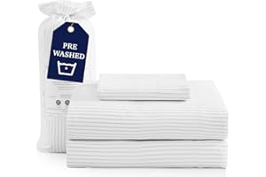 Casa Platino Twin Sheets, Pre-Washed Soft & Breathable Bed Sheets Set, 3 Piece Set, Brushed Cozy Microfiber Bedding, Fade Resistant, Deep Pocket Sheets – Ticking Stripe Silver