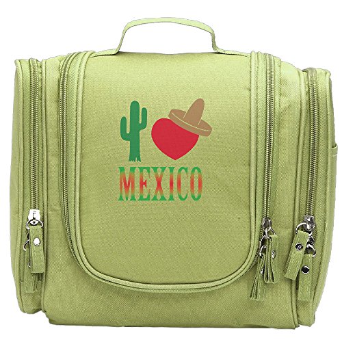 JCBaa I Love Mexico Cactus Makeup Bag/Cosmetic Bags Women's Portable Brushes Case Toiletry Bag Travel Kit Jewelry Organizer Multifunctional Pouch/Bags For Household,Business,Vacation
