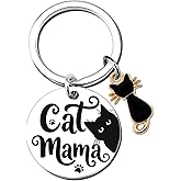 VMHEFAV Cat Mom Gifts For Women Birthday Unique Black Cats Lover Gift For Women Girls Funny Cat Lady Keychain Gift For Christmas Best Black Cats Mom Gifts for Mothers Day Christmas Halloween Birthday