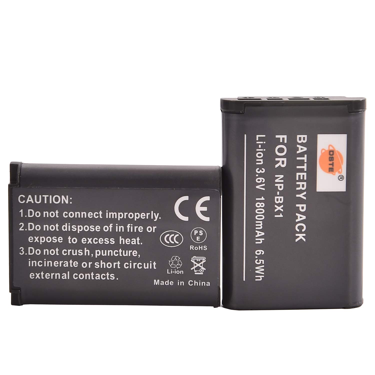 DSTE® 2x NP-BX1 Rechargeable Li-ion Battery for Sony Cyber-shot HDR-CX240 HDR-CX240E DSC-RX1 DSC-RX10 II DSC-RX1B DSC-RX1R DSC-RX1R/B DSC-RX100 DSC-RX100 II DSC-RX100 III DSC-RX100 IV DSC-RX100/B DSC-RX100M2 DSC-RX100M2/B DSC-RX100M3 DSC-HX300 DSC-H400 DSC-HX400 DSC-HX50 DSC-HX50V/B DSC-HX50VB DSC-HX60 DSC-HX60V DSC-WX300 DSC-WX300/B DSC-WX300/L DSC-WX300/R DSC-WX300/T DSC-WX300/W DSC-WX350 HDR-M