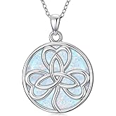 RYNSITO 925 Sterling Silver Opal Necklace for Women October Birthstone Pendant Necklace Anniversary Birthday Jewelry Gift for Women Wife Friend