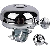 RidingRush Bicycle Bell for Adult Bikes– Silver Metal Bike Bell with Clear Loud Ring – Easy Press Bell for Road, Mountain, Folding Bikes & Scooters