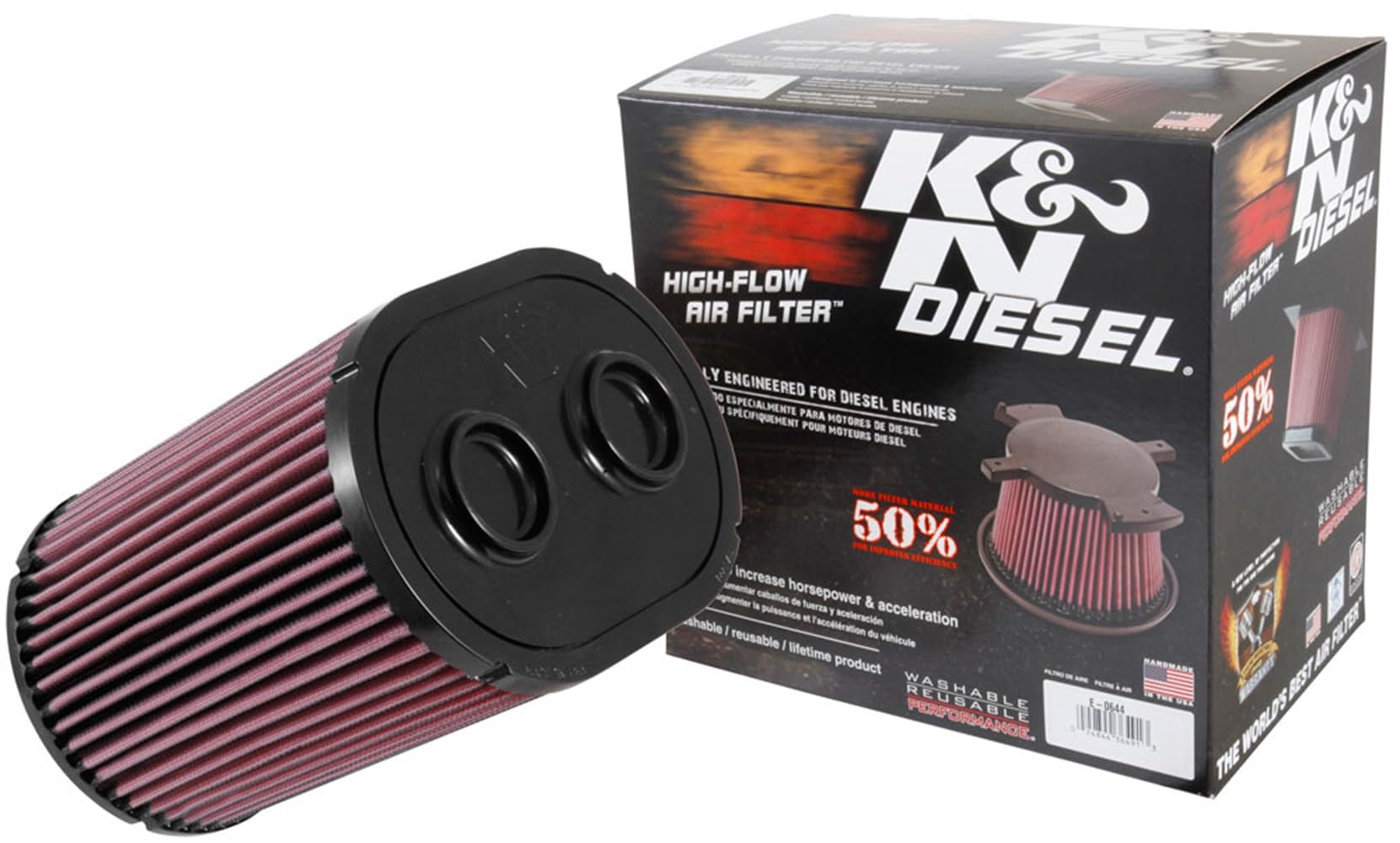 K&N High-Flow Original Lifetime Engine Air Filter: Increase Power & Towing, Washable, Premium, Replacement Air Filter: Compatible with 2017-2019 Ford (F250, F350, F450, F550), E-0644 Image K&N High-Flow Original Lifetime Engine Air Filter: Increase Power & Towing, Washable, Premium, Replacement Air Filter: Compatible with 2017-2019 Ford (F250, F350, F450, F550), E-0644 Image