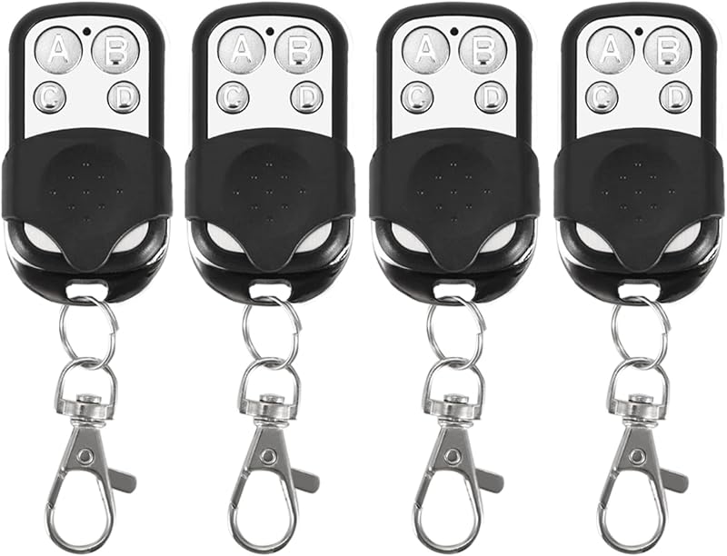 Akozon 4pcs 433.92MHz Universal Wireless Remote Control Key Fob for Car Gate