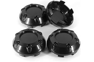 Boutique Aizhen 4pcs 68mm 62mm Fit for Car Wheel Center Cap Hub Cover Black Chrome (Color : Black)