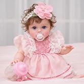 Halloscume 1 Set 18 in Full Silicone Baby Doll, Pink Girl | Lifelike Twins with Realistic Veins &amp; Sleeping Pose, Full Silicone Twin Set for Kids, Not Vinyl Doll, Gift for Christmas Kids